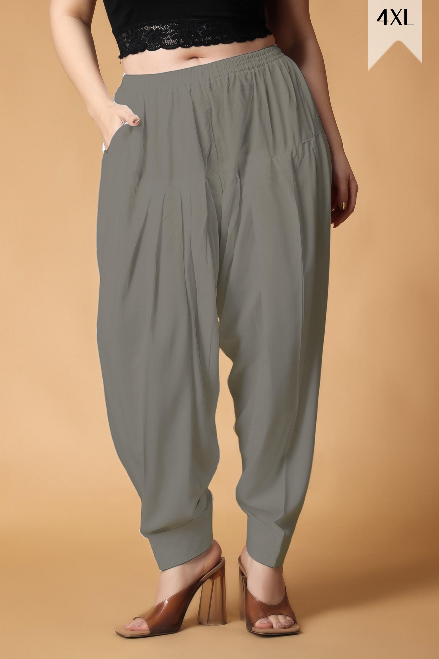 Light Grey Pleated Rayon Salwar