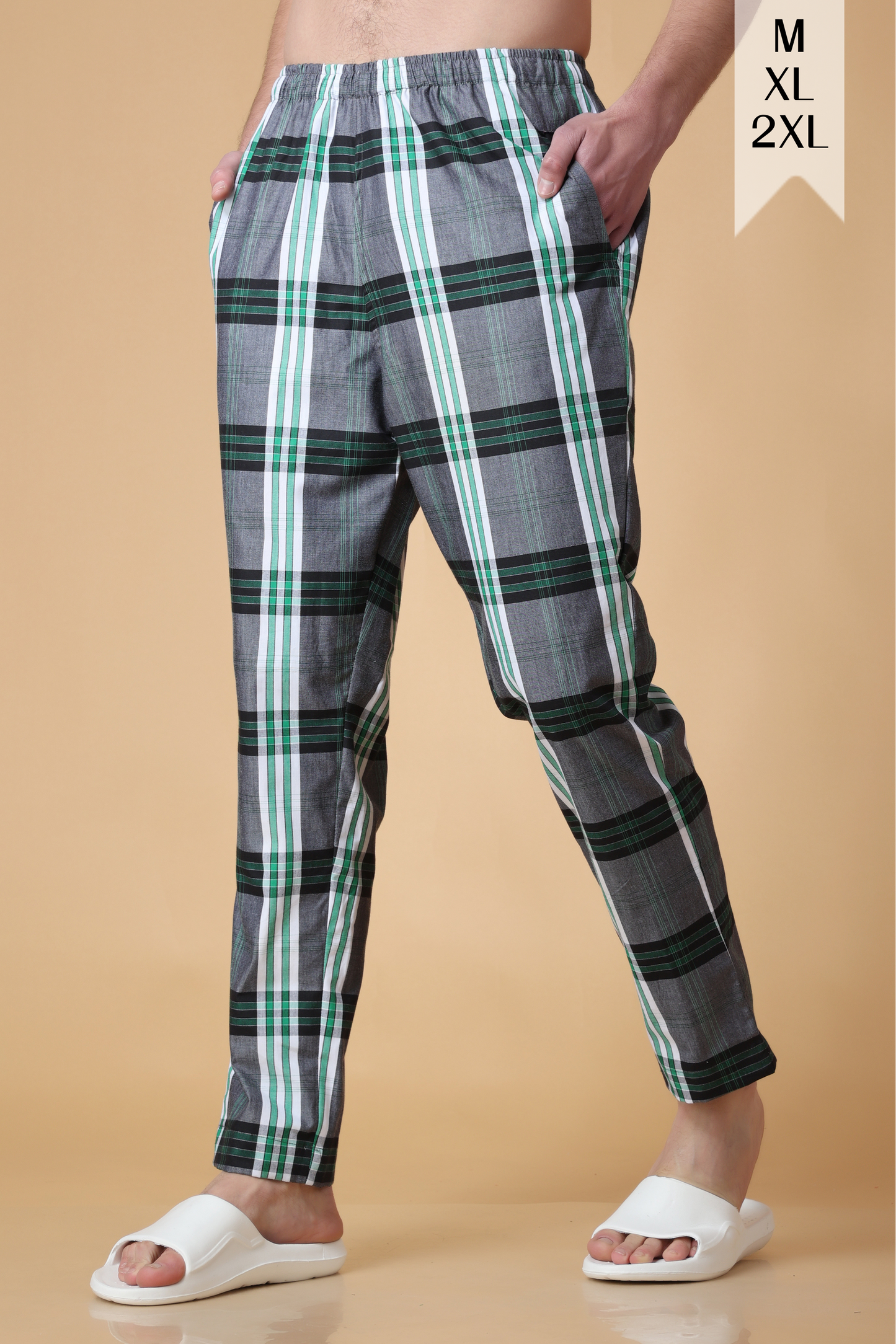 Forest Green Checked Cotton Pajama