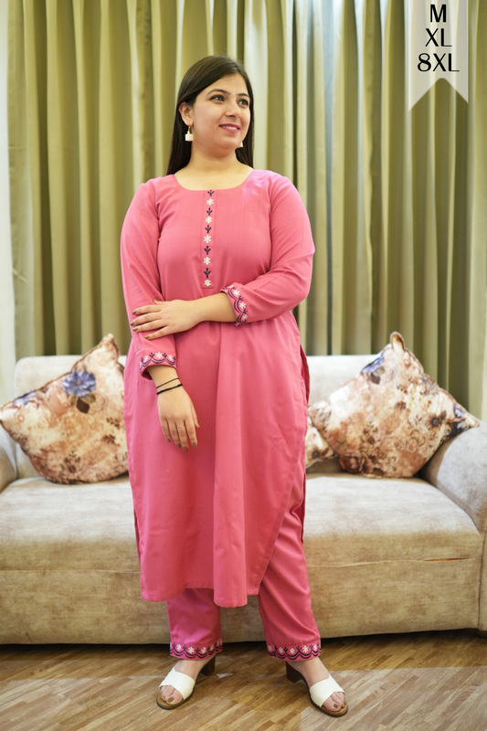 Perfect Pink Woollen Kurta Set