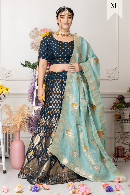 Haril Dhvani Banarasi Silk Lehenga