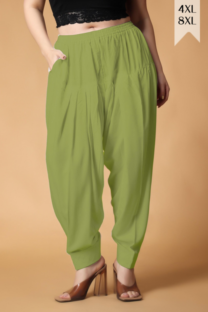 Light Green Pleated Cotton Salwar