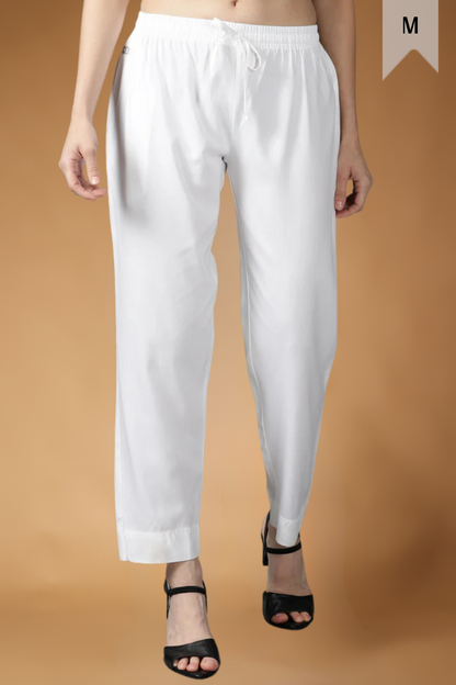 White Rayon Kurti Pant