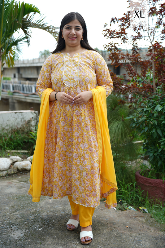 Yellow Bagh Printed Anarkali Suit