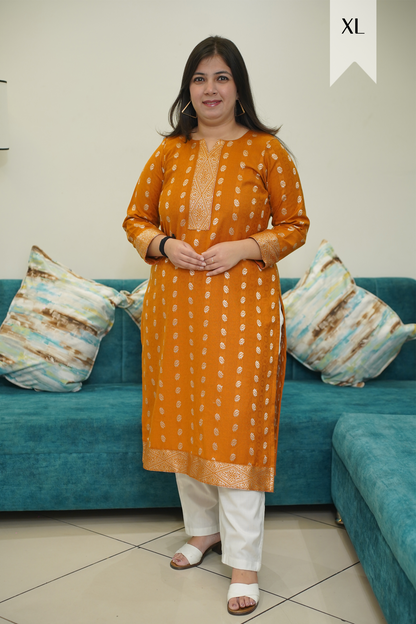 Sunlit Mustard Woollen Kurta Set