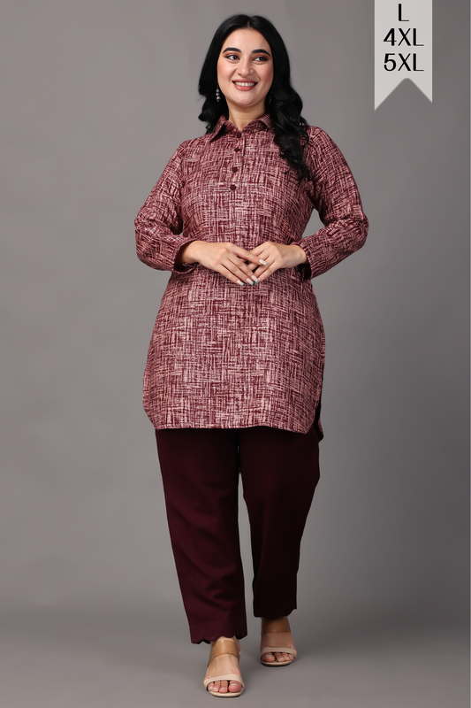 Merlot Embrace Woollen Short Kurta