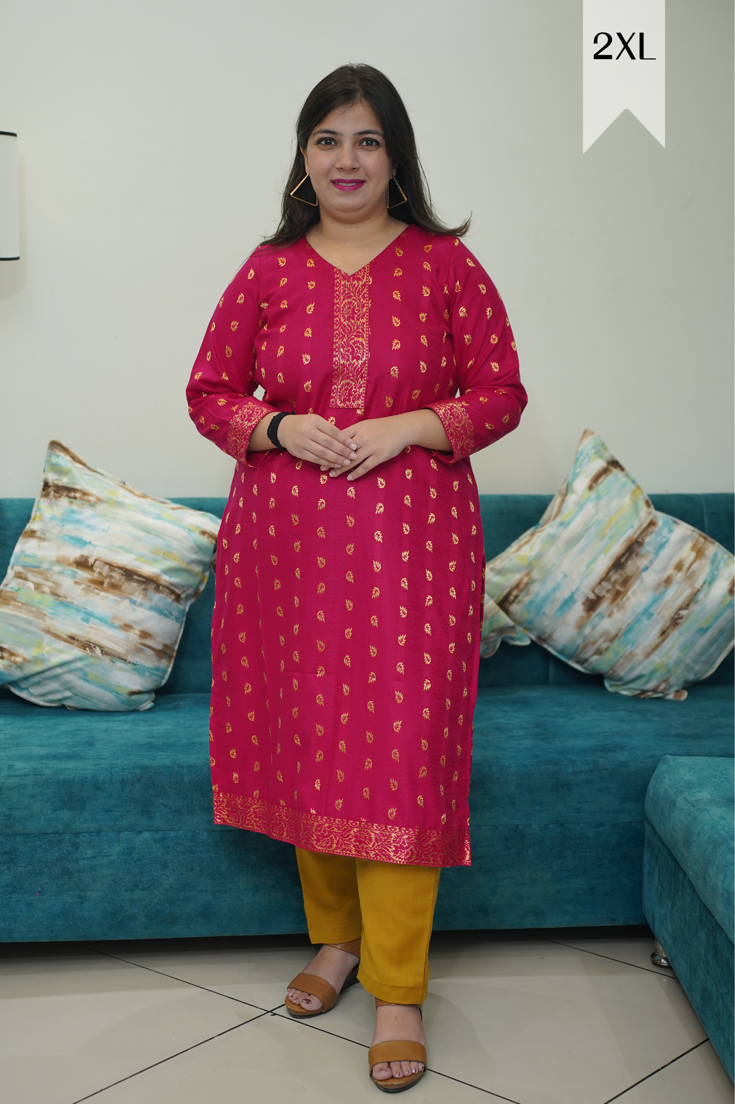 Flaming Orchid Woollen Kurta Set