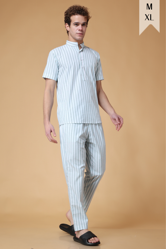 Sky Striped Lounge Wear Set