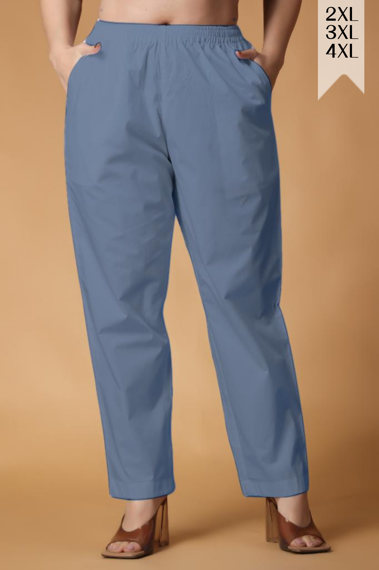 Light Blue Cotton Kurti Pant