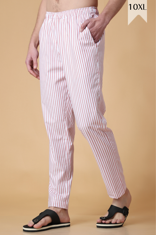 Red Striped Cotton Pajama Pants