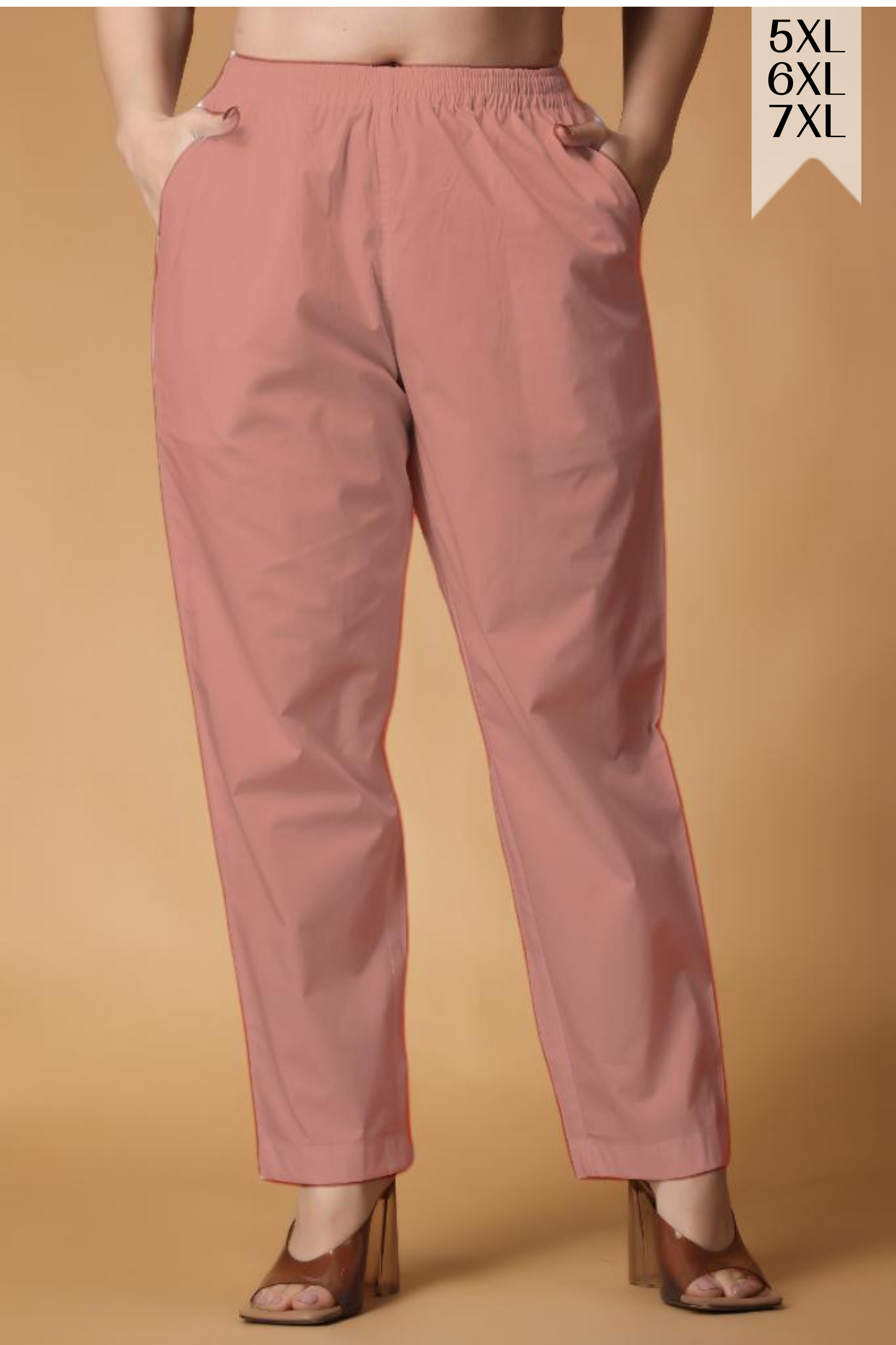 Light Peach Cotton Kurti Pant