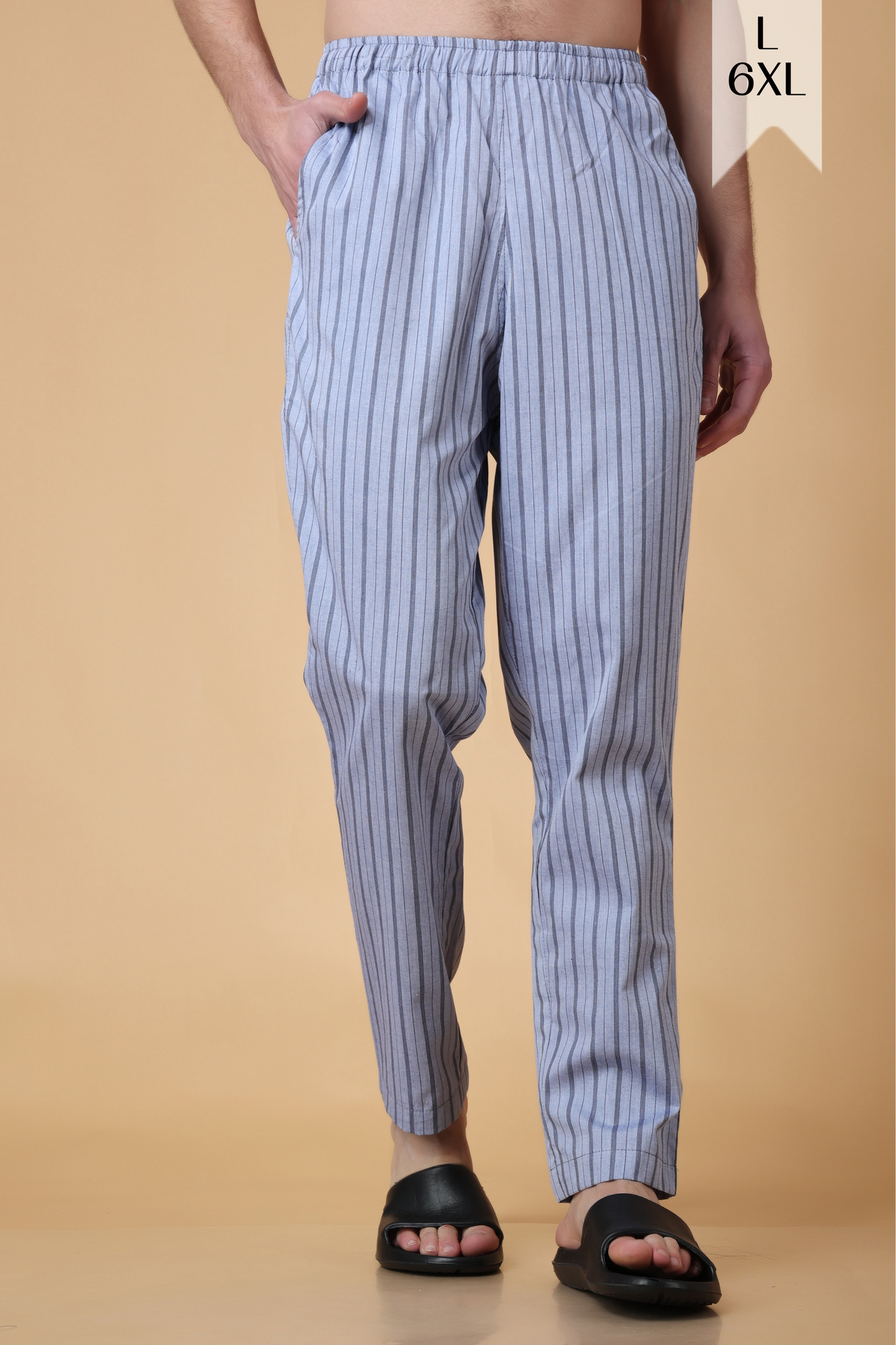 Gravel Grey Striped Cotton Pajama