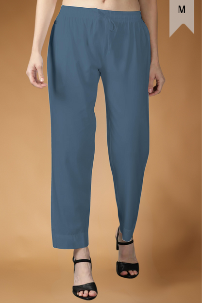 Cobalt Blue Rayon Kurti Pant