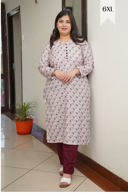 Ivory Merlot Woollen Kurta Set