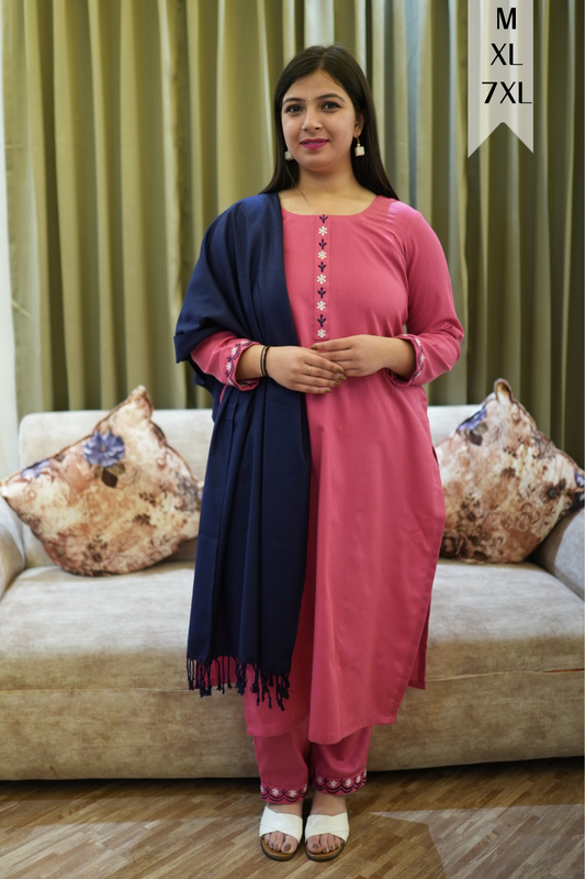 Perfect Pink Woollen Kurta Set