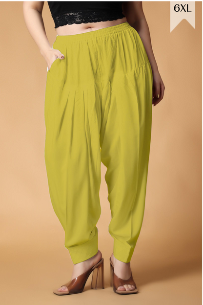 Neon Yellow Pleated Cotton Salwar