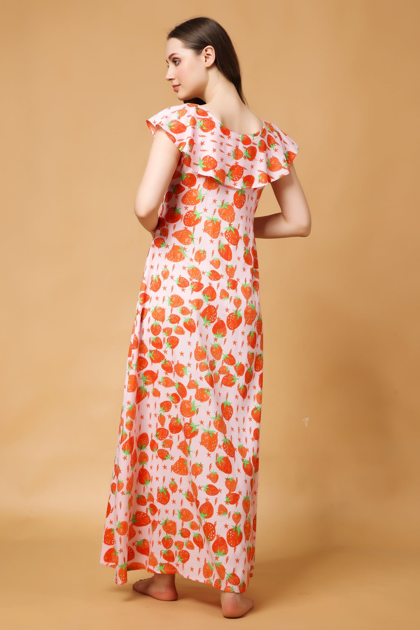 Peachy Berry Rayon Night Gown