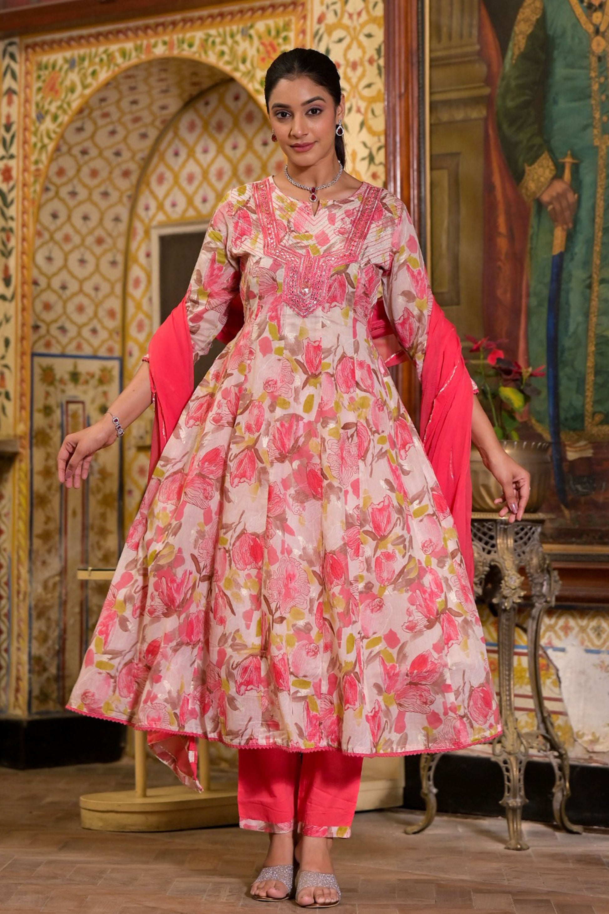 Floral Anarkali Suit