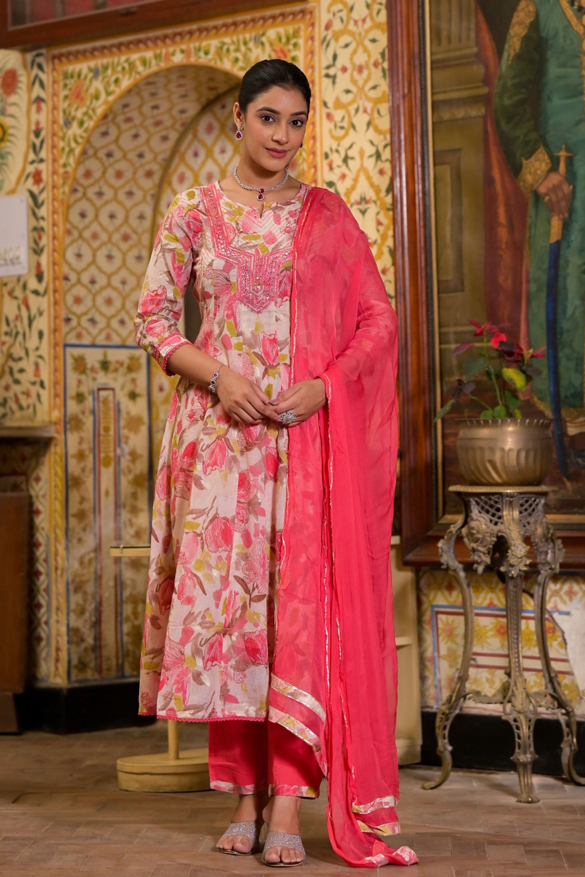 Floral Anarkali Suit