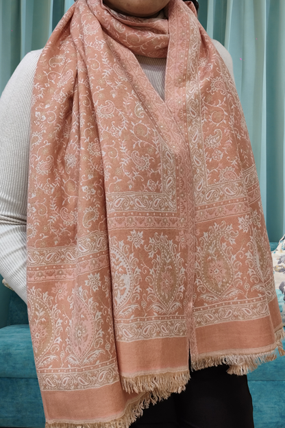 Peachy Sunlit Pashmina Stole