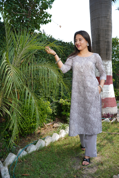 Grey Kurta Set