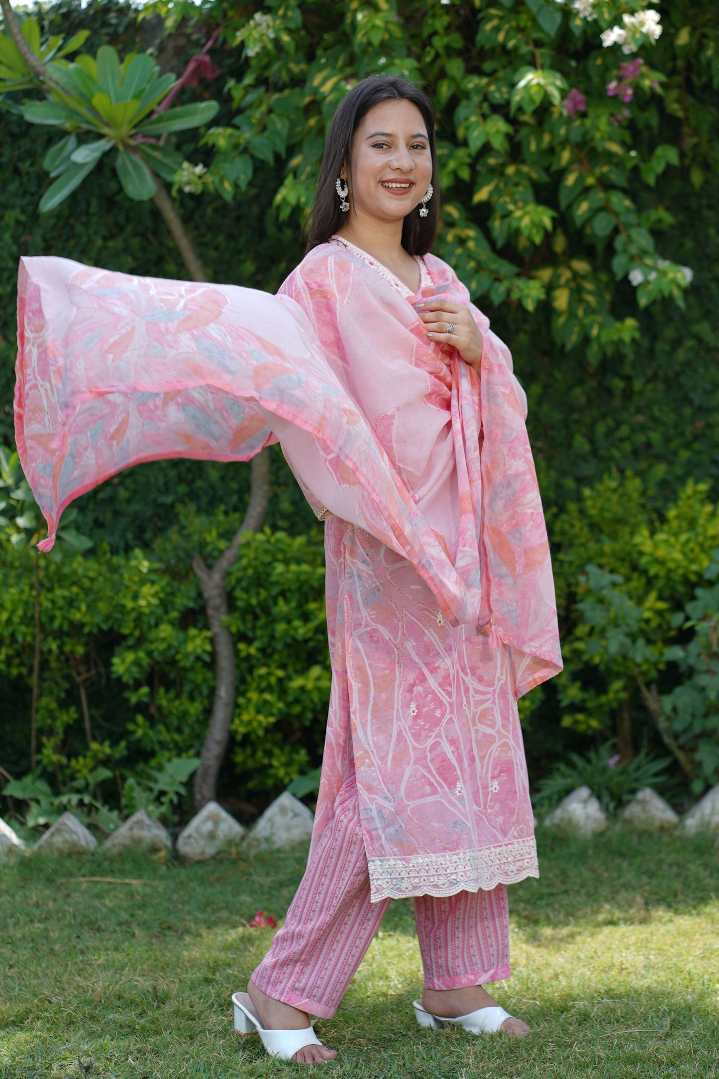 Pink Tickle Mul Cotton Suit Set