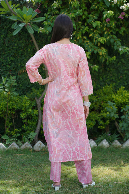 Pink Tickle Mul Cotton Suit Set