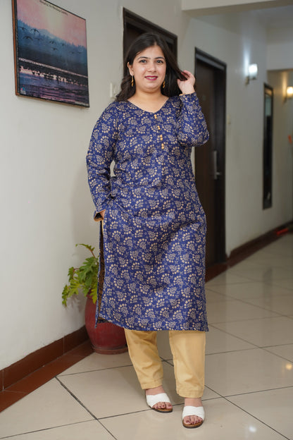 Midnight Glow Woollen Kurta Set