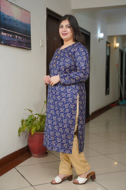 Midnight Glow Woollen Kurta Set