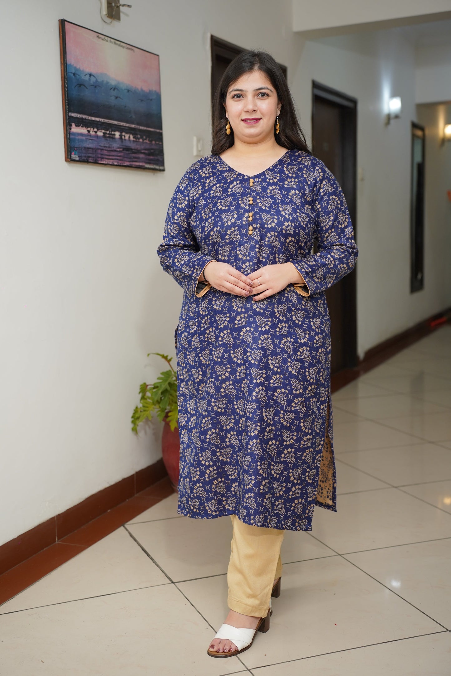 Midnight Glow Woollen Kurta Set