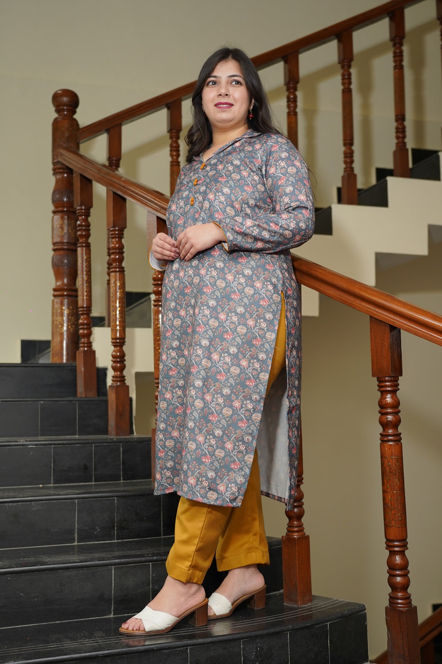 Grey Meadow Woollen Kurta Set