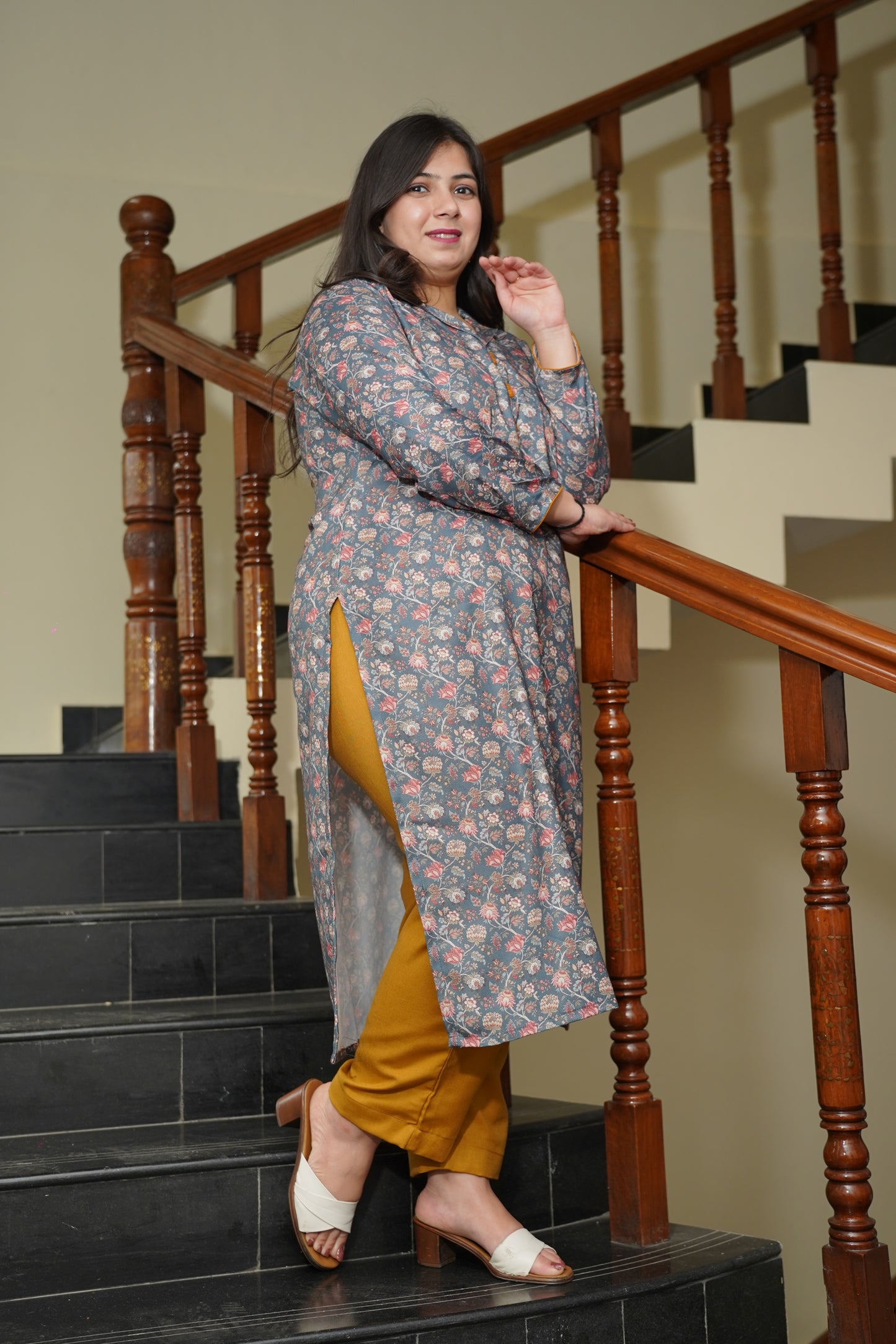 Grey Meadow Woollen Kurta Set