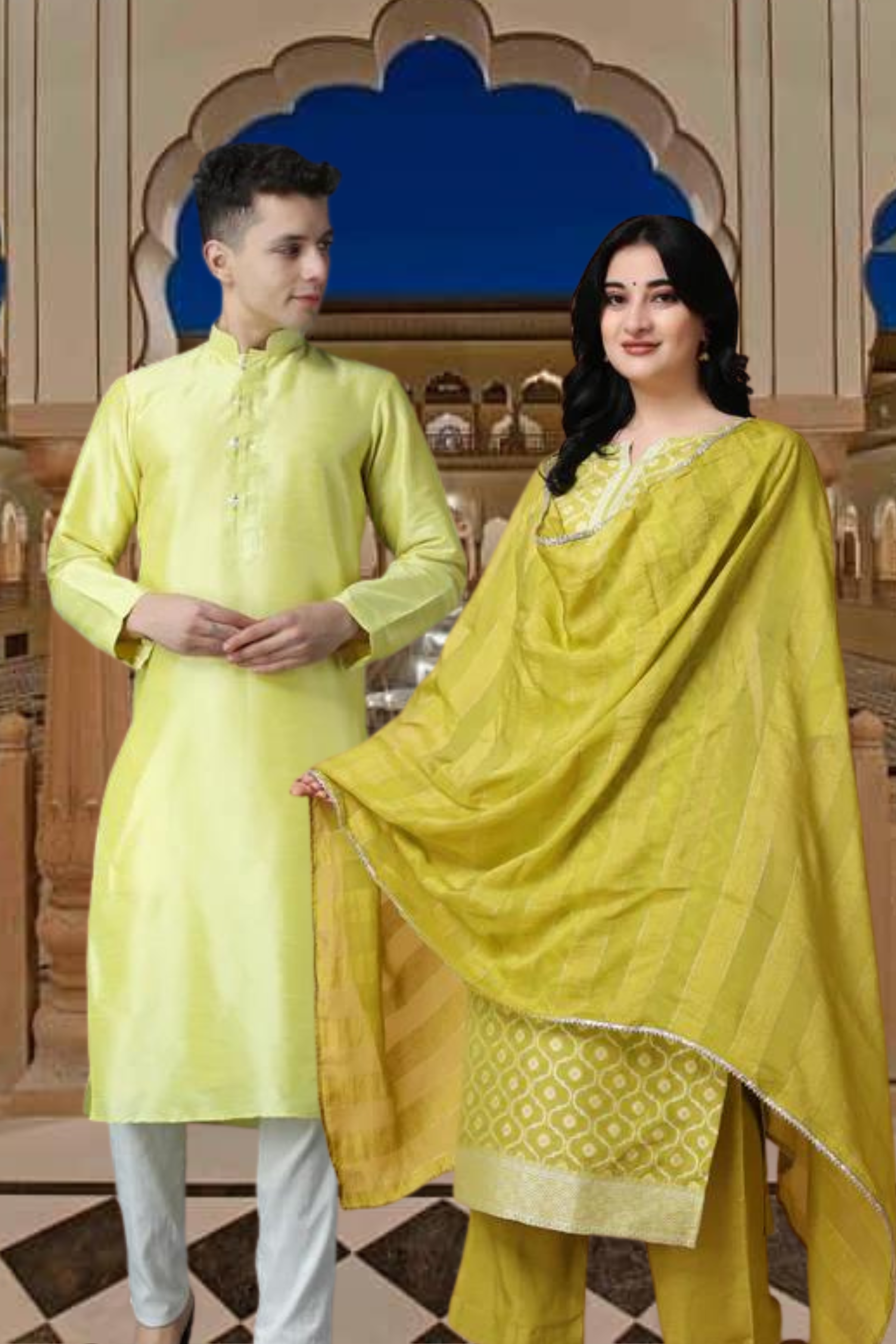 New Trending Matching Couple Dresses In Print Fabric
