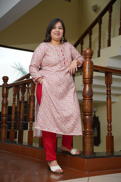 Rosy Whisper Woollen Kurta Set