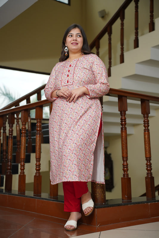 Rosy Whisper Woollen Kurta Set