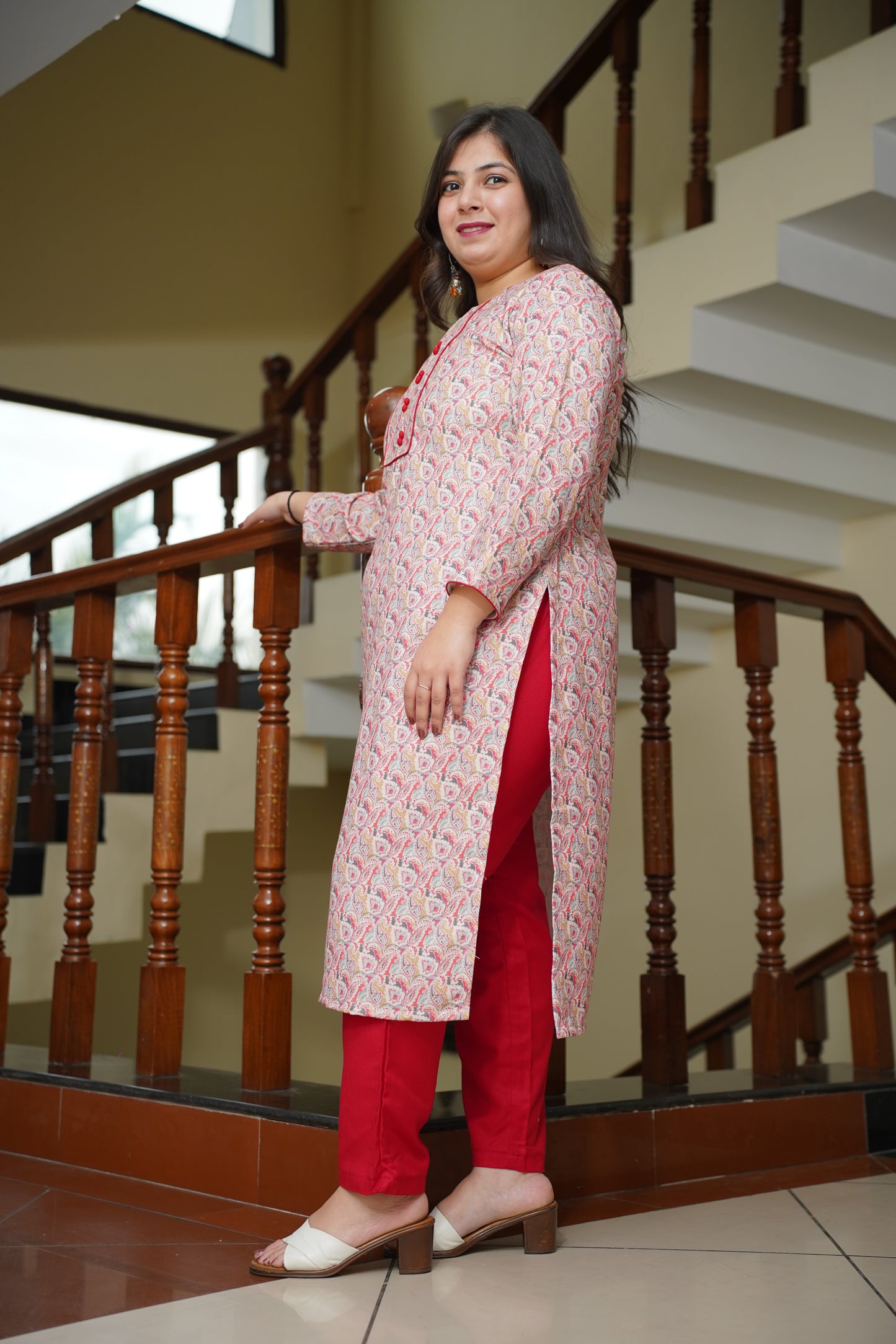 Rosy Whisper Woollen Kurta Set