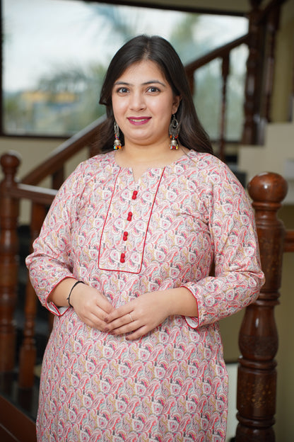 Rosy Whisper Woollen Kurta Set