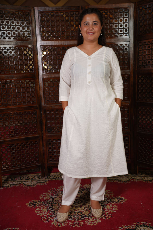 White Suit With Dupatta