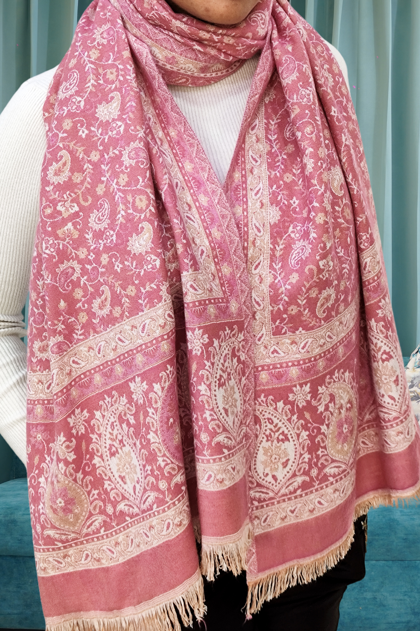 Rosebud Pink Pashmina Stole