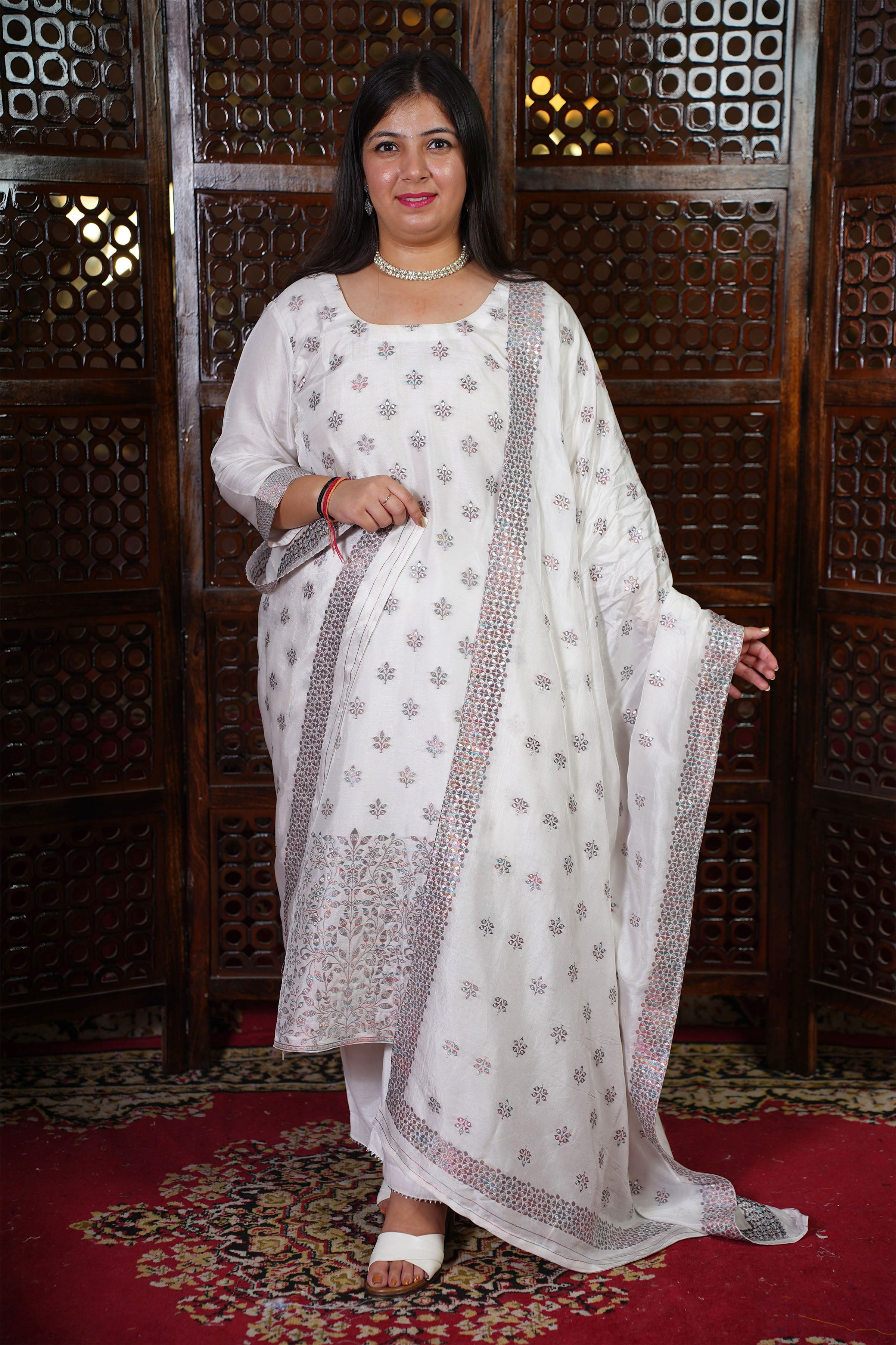Silk party wear suits deals