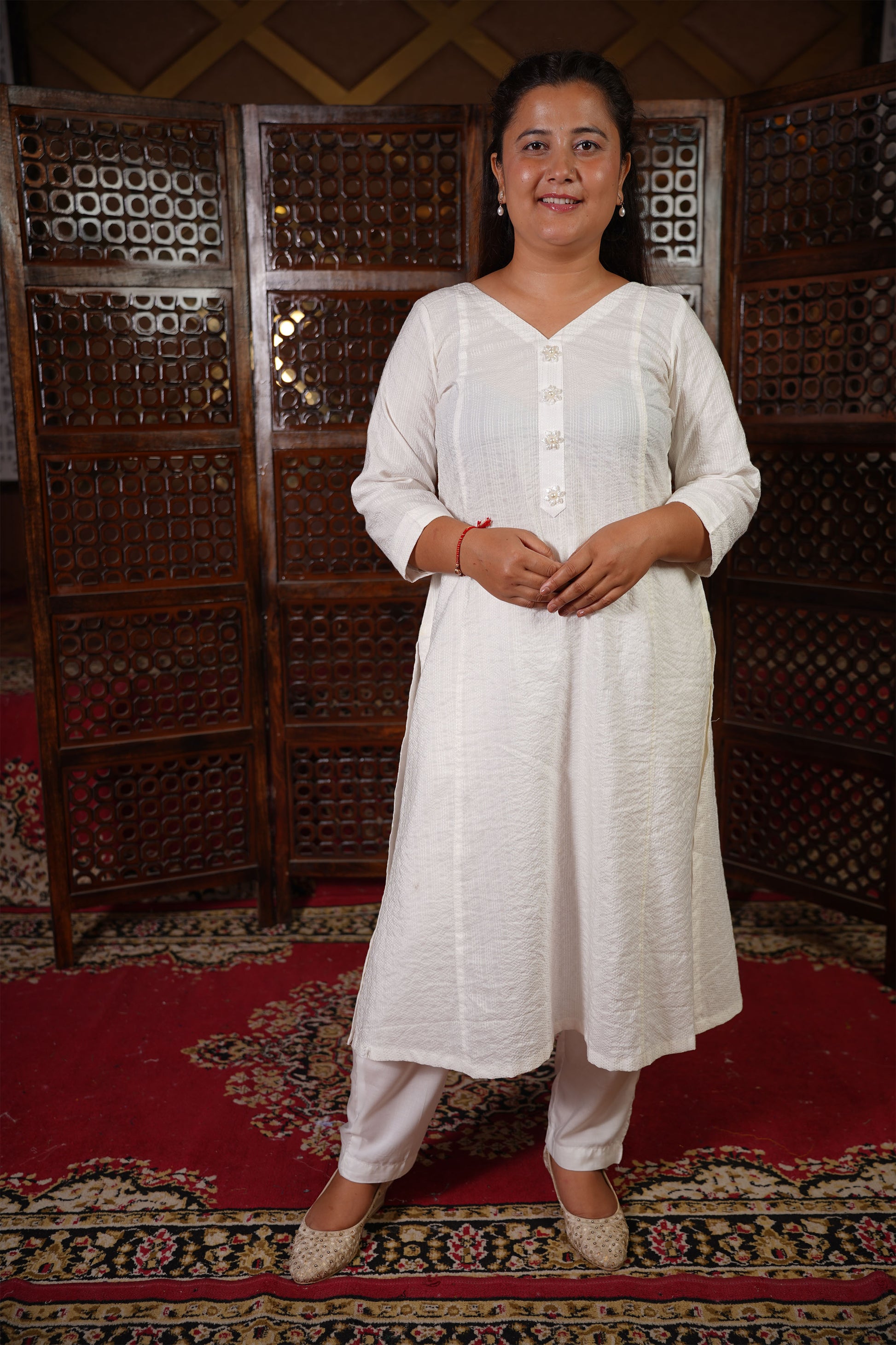 White Anarkali Suit With Dupatta