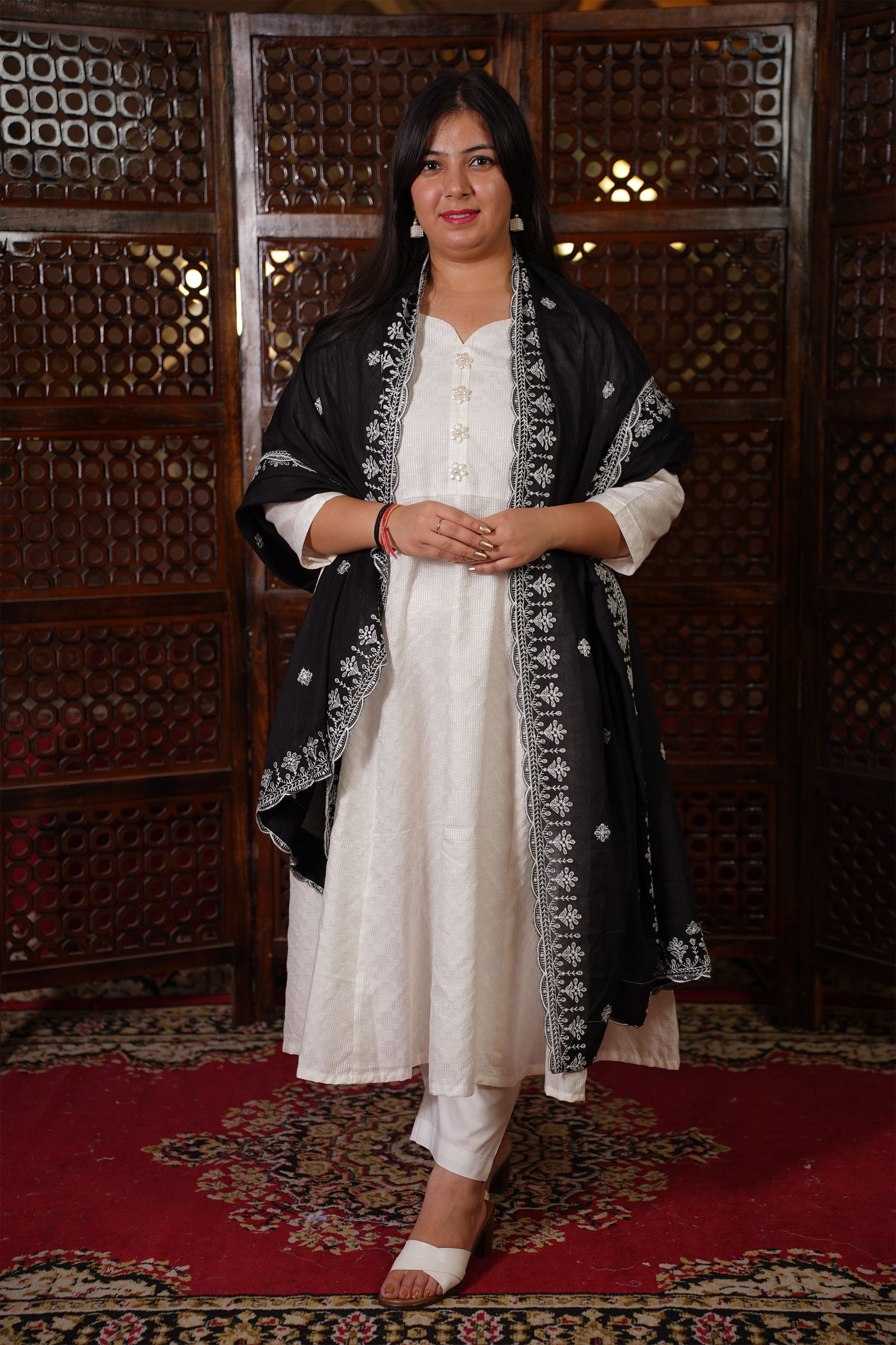 White Anarkali Suit