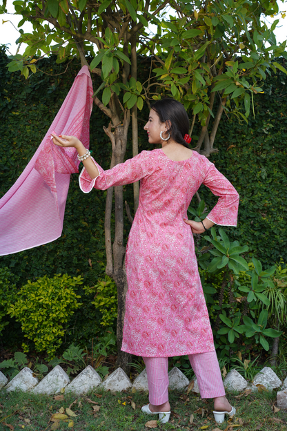 Kurti Pant Set With Dupatta