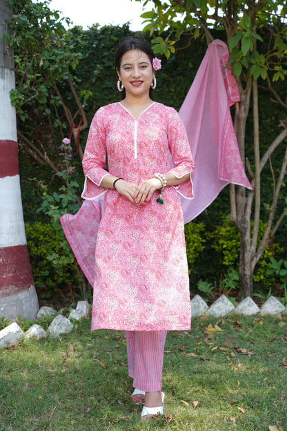 Kurti Pant Set With Dupatta