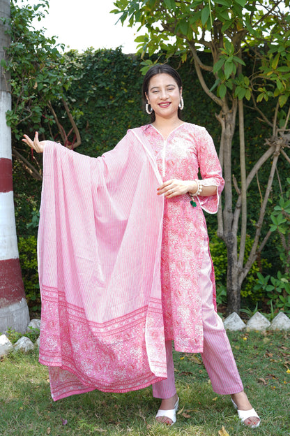 Kurti Pant Set With Dupatta