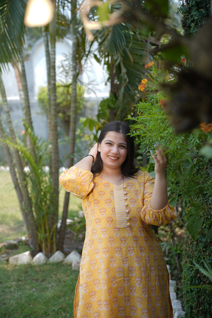 Yellow Kurta Set With Dupatta