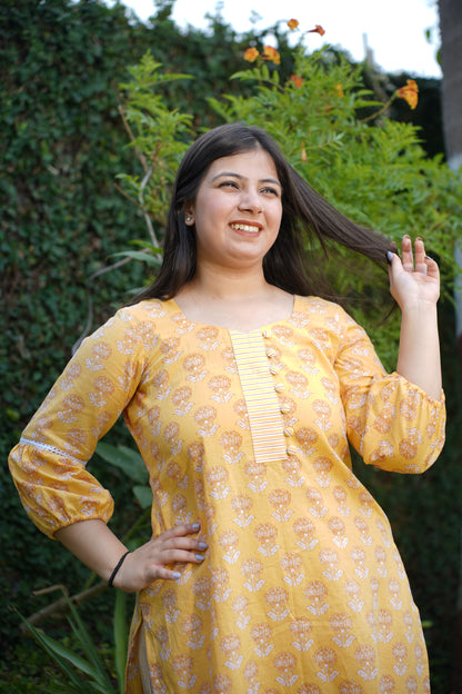 Yellow Kurta Set With Dupatta