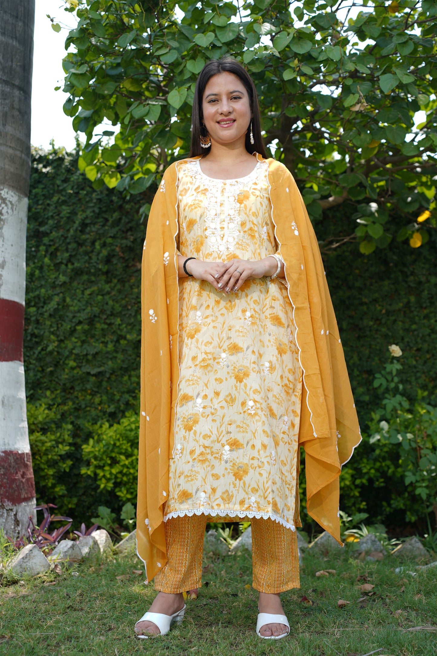 Sunny Yellow Cotton Suit Set