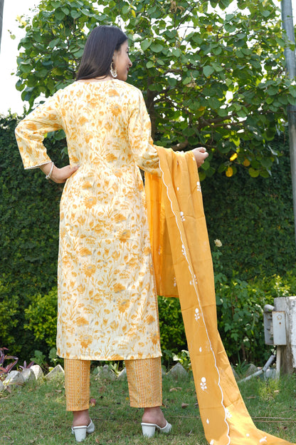 Sunny Yellow Cotton Suit Set