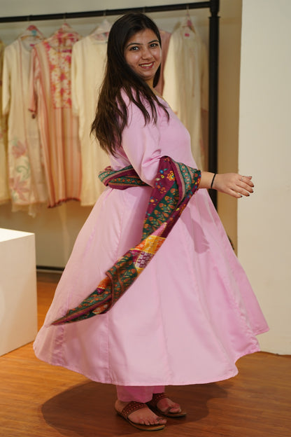 Rosewood Pink Rayon Anarkali Set