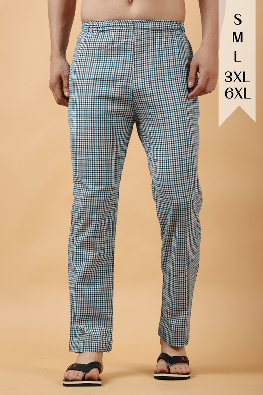 Sterling Blue Checked Cotton Pajama